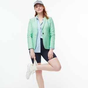 J. Crew Reimagined Parke Green Stretch Linen Single Button Plus Size Blazer